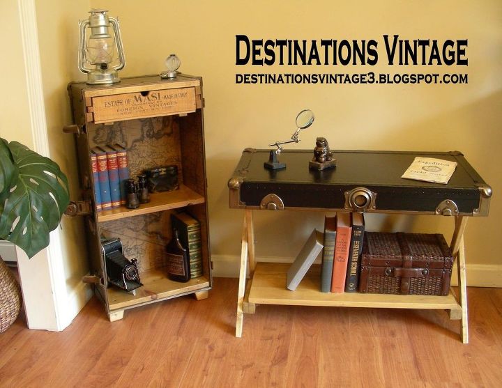 upcycled trunk bookcase
