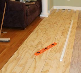 laying plywood floors, flooring, woodworking projects, We glued then nailed each board down