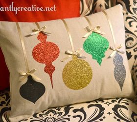 christmas glitter pillow, christmas decorations, crafts, seasonal holiday decor