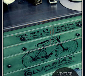 vintage bicycle advertisement dresser how to, bedroom ideas, home decor, painted furniture