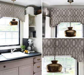 creating your own diy window treatments, painting, window treatments, DIY stenciled cornice board