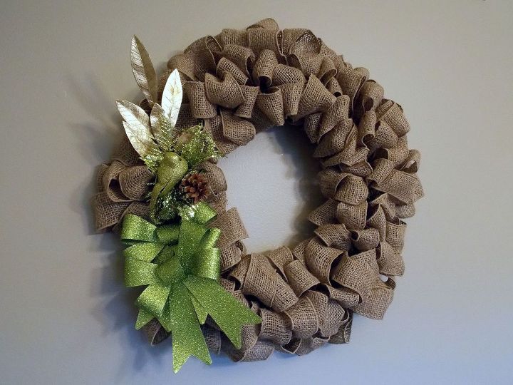 making my fall burlap wreath a christmas burlap wreath, christmas decorations, crafts, seasonal holiday decor, wreaths