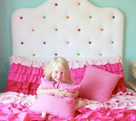headboard idea for kids room polka dot, bedroom ideas, reupholster