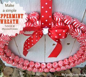 christmas peppermint wreath, christmas decorations, crafts, seasonal holiday decor, wreaths