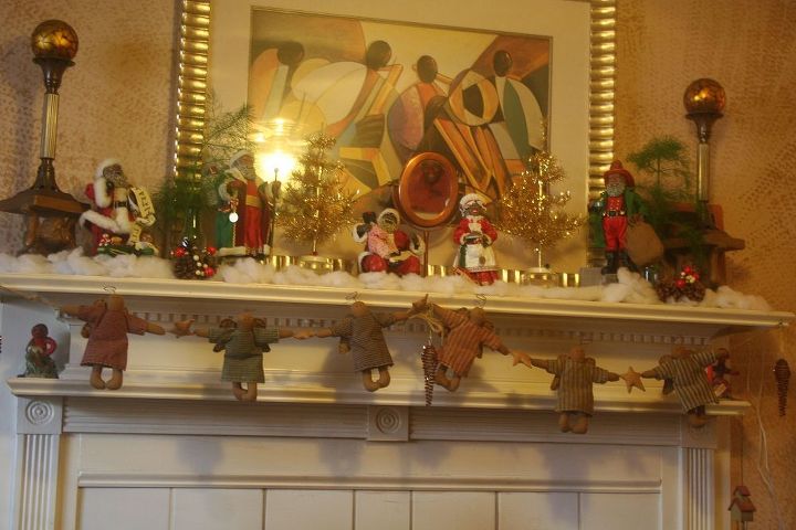 christmas mantle, christmas decorations, seasonal holiday decor, HO HO HO
