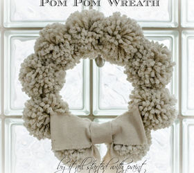 anthropologie knock off tufted wool winter wreath, crafts, wreaths, Anthropologie Knock off Pom Pom Wreath