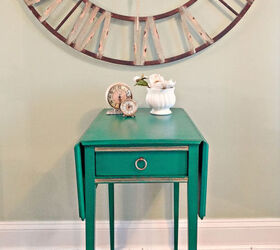 diy thursday antiqued emerald side table, painted furniture, After