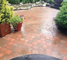 water garden pond landscape design lighting paver patio renovation in rochester ny, concrete masonry, outdoor living, patio, ponds water features, Patio Renovation Completed Can you tell where the old patio was