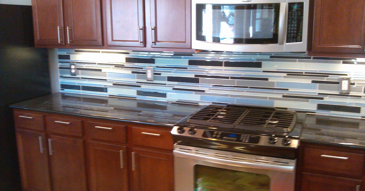 Glass Tiled Kitchen Backsplash Hometalk