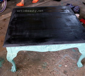 coffee table makeover using paint, painted furniture