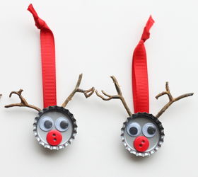 bottle cap reindeer, crafts, seasonal holiday decor, Super simple and fun for kids