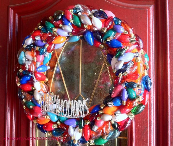 christmas wreath made from burnt out christmas lights hometalk