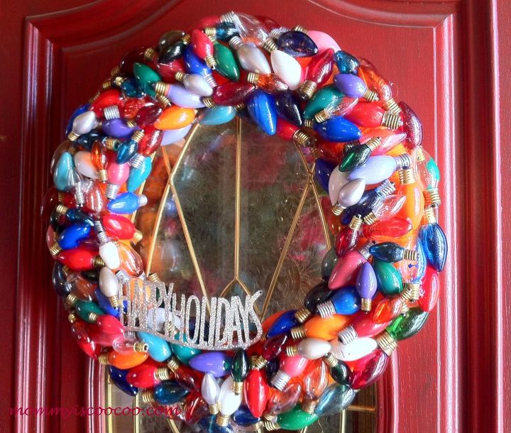 christmas wreath made from burnt out christmas lights, crafts, seasonal holiday decor, wreaths, Wreath made from burnt out Christmas lights