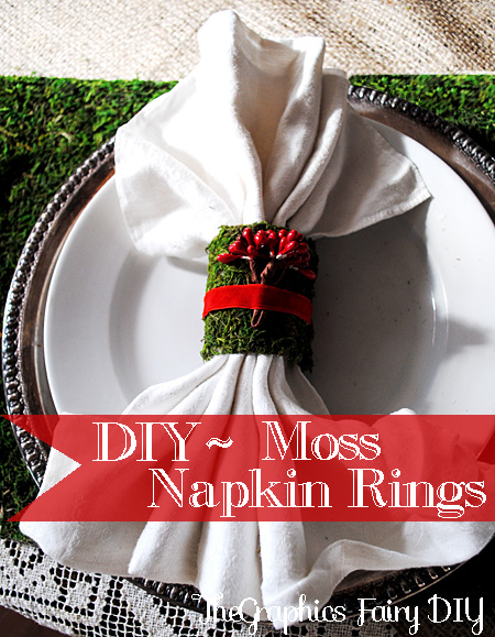diy moss napkin rings, crafts, Moss napkin rings