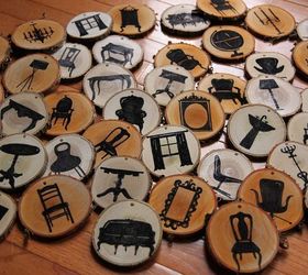 easy to make sliced wood ornaments, seasonal holiday decor, woodworking projects