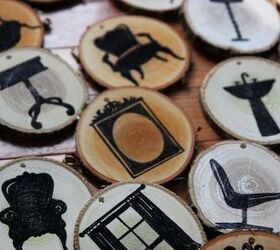 easy to make sliced wood ornaments, seasonal holiday decor, woodworking projects