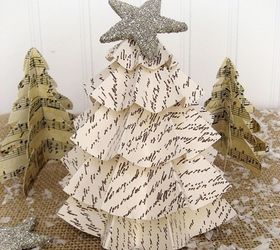 last minute christmas easy vintage paper trees, crafts, seasonal holiday decor