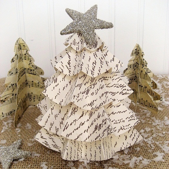 last minute christmas easy vintage paper trees, crafts, seasonal holiday decor