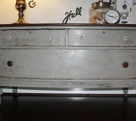 painted pieces, chalk paint, home decor, painted furniture, Lots of distressing and stained top in Dark Walnut