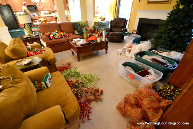 how to organize christmas decor, garage doors, garages, organizing, shelving ideas, Just a small part of the Christmas take down