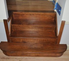 walnut stair refinish, home decor, stairs, Solid Walnut treads and risers