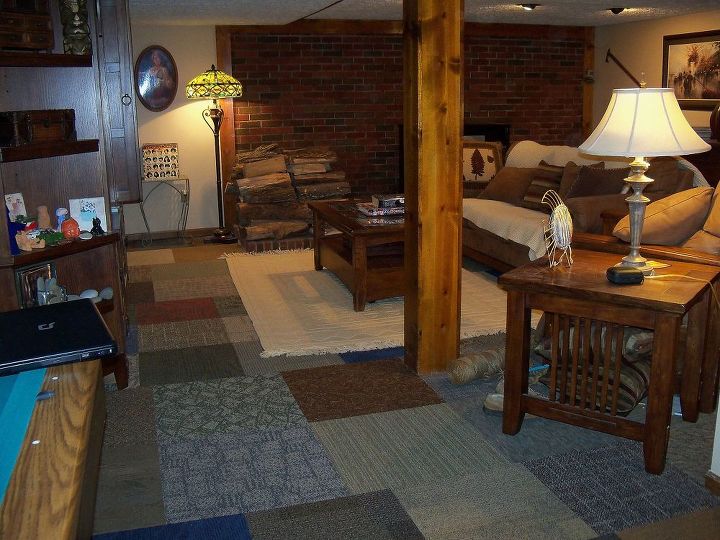 carpet squares in basement, basement ideas, flooring, home decor