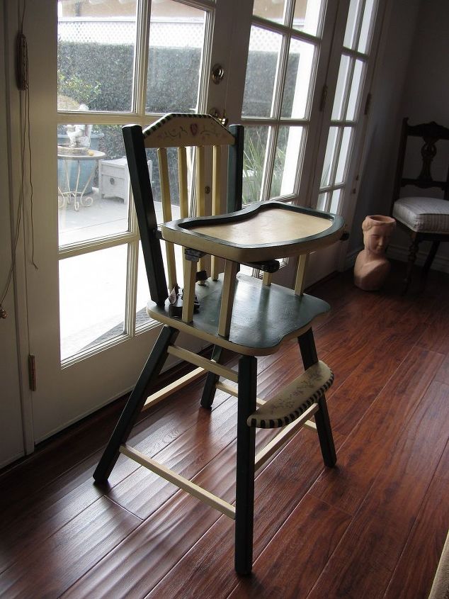 q re purposing a baby highchair, painted furniture, repurposing upcycling, Baby highchair