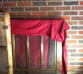 need help closing off fireplace, For now I ve placed a blanket behind the crappy glass fireplace cover but air is getting in on the bottom corners and such