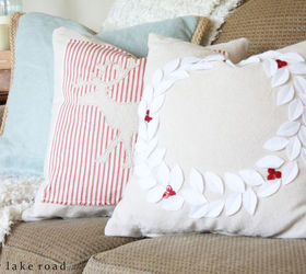 how to make drop cloth christmas pillows, christmas decorations, seasonal holiday decor, reupholster