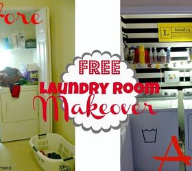 my completely free laundry room makeover, home decor, laundry rooms