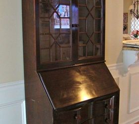 a revamped antique secretary, chalk paint, painted furniture, Before