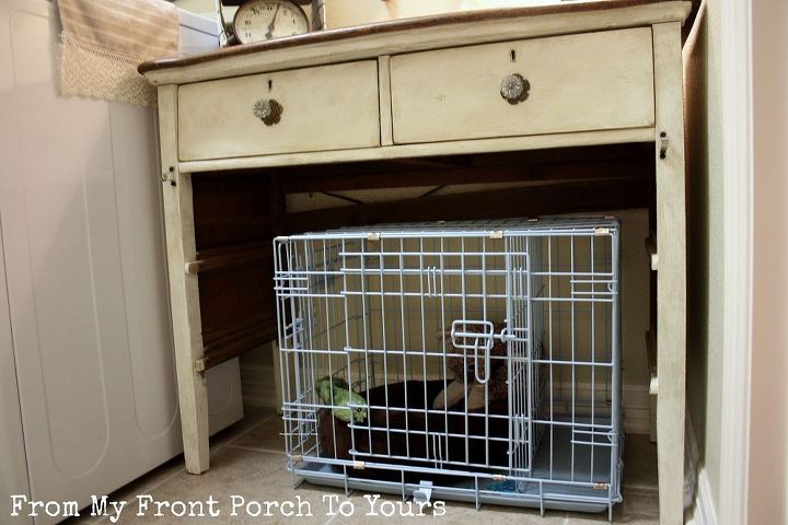 vintage dresser turned dog kennel retreat, painted furniture