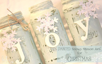 Painted Snowy Mason Jars