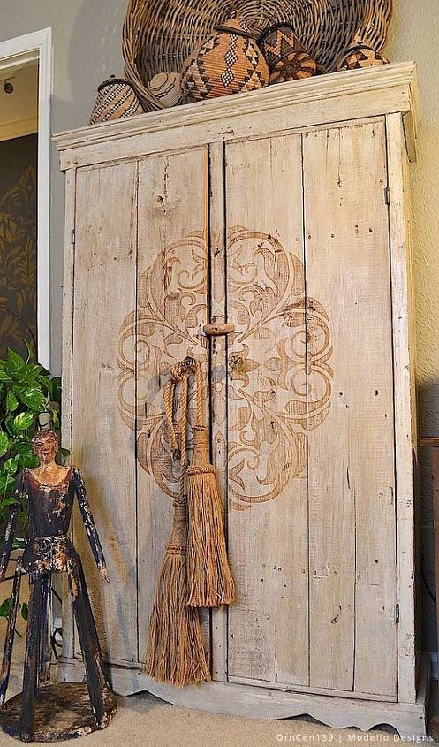 Stencil How To A Rustic Cabinet Makeover With Modello R