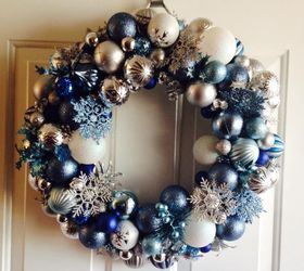 how to make a frozen inspired ornament wreath, christmas decorations, crafts, seasonal holiday decor, wreaths