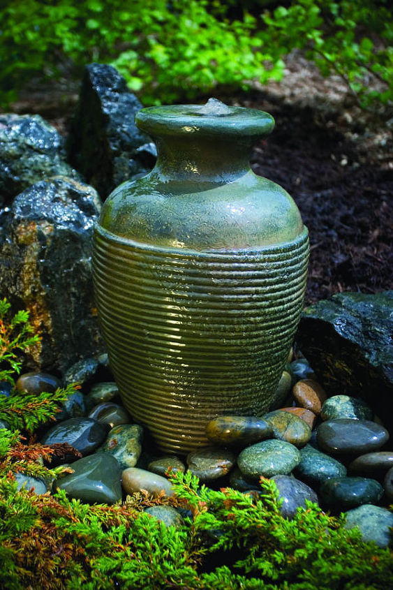 affordable diy fountains for your landscape, gardening, ponds water features, Amphora vase fountain