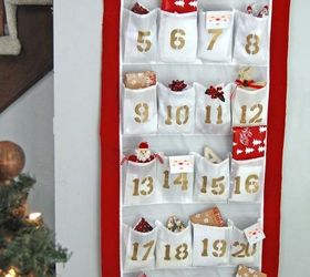 diy advent calendar from a shoe organizer, christmas decorations, crafts, repurposing upcycling, seasonal holiday decor