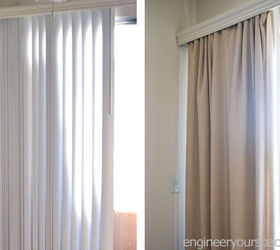 Cómo ocultar las persianas verticales con una cortina