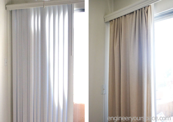 how to conceal vertical blinds with a curtain, diy, home decor, how to, windows