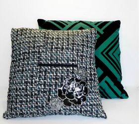 embellished throw pillow, crafts, Find out how easy it is to add glamour to your living room