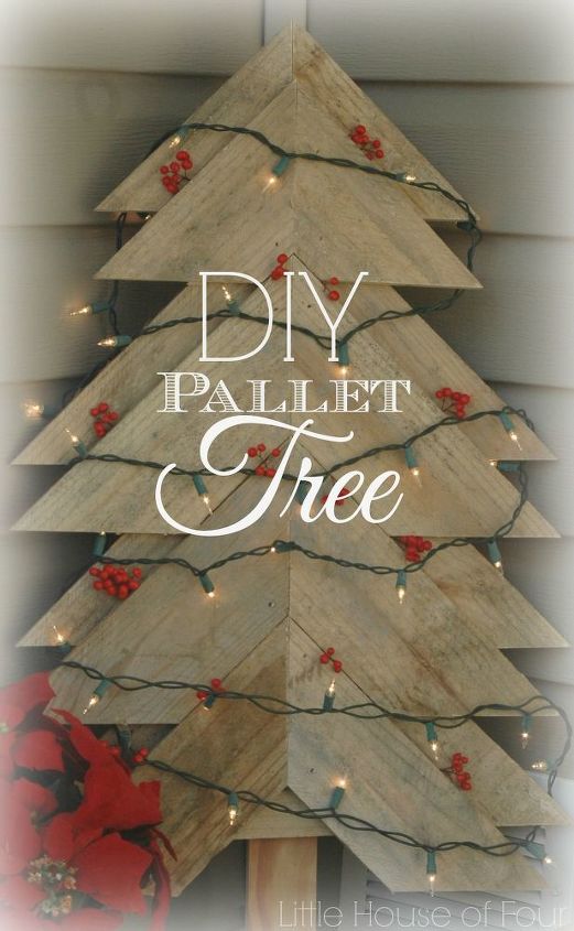 how to make a christmas tree from a pallet, christmas decorations, crafts, pallet, seasonal holiday decor, woodworking projects