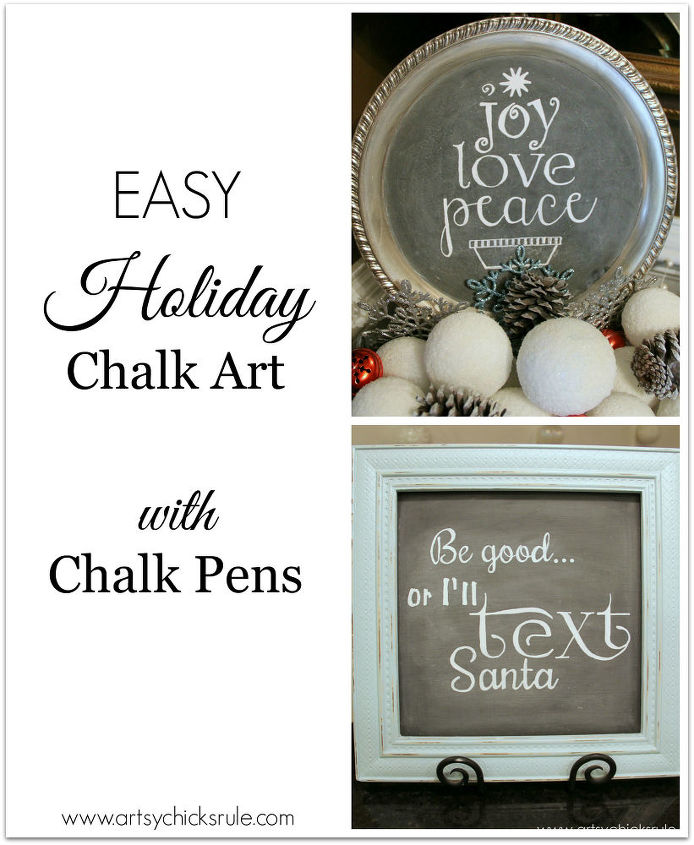 easy diy holiday chalk art with chalk pens, chalk paint, chalkboard paint, christmas decorations, crafts, seasonal holiday decor