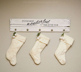 how to make a stocking hanger from a wood board, chalk paint, christmas decorations, painting, repurposing upcycling, seasonal holiday decor, woodworking projects