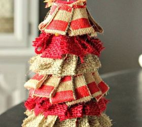 how to make a small quick cheap rustic burlap christmas tree, christmas decorations, crafts, seasonal holiday decor