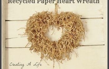 Recycled Paper and Cardboard Heart Wreath