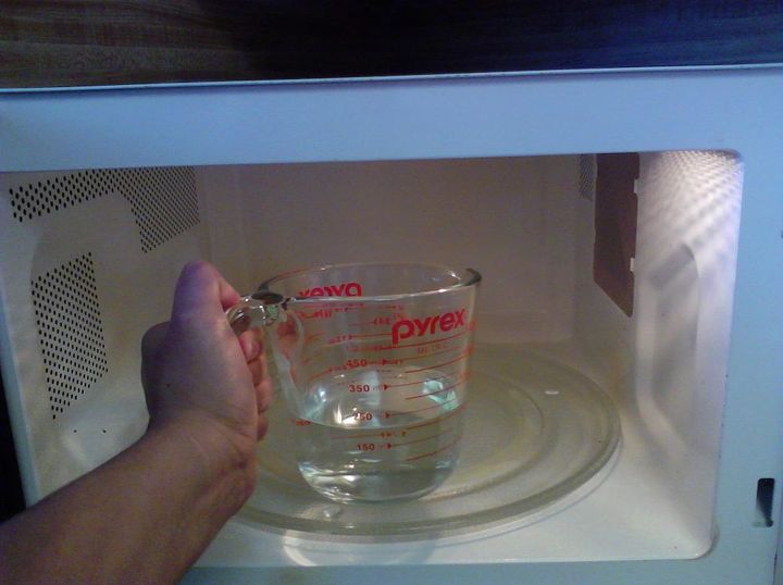 how to clean and disinfect the microwave with just vinegar and water, Step 2 Place measuring cup or bowl in the microwave and heat it until boiling this will vary by microwave Its best to keep a close eye on it as it begins to boil Over boiling may cause excess steam to build up causing the microwav