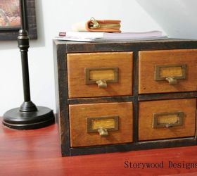a space all his own, craft rooms, home decor, An old card catalog is the perfect storage piece for all his fly tying supplies