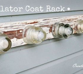 my latest insulator coat rack the shabby version, diy renovations projects, painting, repurposing upcycling