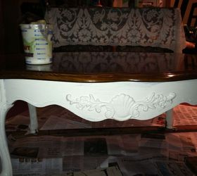 first chalk paint project completed, chalk paint, painted furniture, first coat of DYI chalk paint