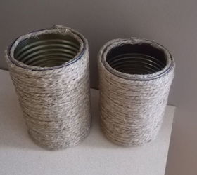 things you can do with a tin can, crafts, Wrap them with jute